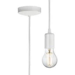 Knightsbridge 8270LMW Contemporary Long Pendant Matt White