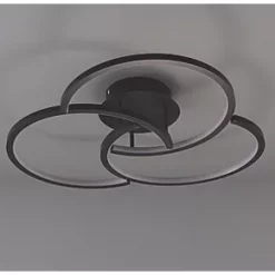 Quay Design Cooper LED Semi-Flush Light Matt Black 20W 1250lm -Indoor Lighting Sales Store 735VG A3