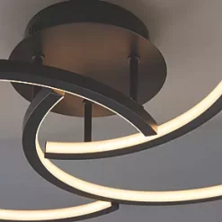 Quay Design Cooper LED Semi-Flush Light Matt Black 20W 1250lm -Indoor Lighting Sales Store 735VG A4