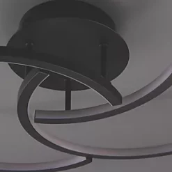 Quay Design Cooper LED Semi-Flush Light Matt Black 20W 1250lm -Indoor Lighting Sales Store 735VG A5