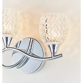 Quay Design Isabella LED Twin Wall Light Chrome 2.5W 200lm 8 Quay Design Isabella LED Twin Wall Light Chrome 2.5W 200lm - Image 6