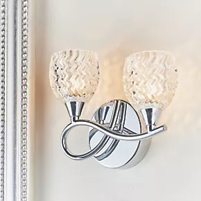 Quay Design Isabella LED Twin Wall Light Chrome 2.5W 200lm 3 Quay Design Isabella LED Twin Wall Light Chrome 2.5W 200lm