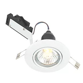 LAP Adjustable Mains Voltage Downlight Gloss White 3 LAP Adjustable Mains Voltage Downlight Gloss White