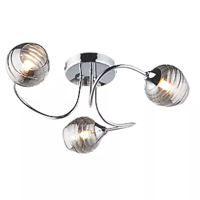 Quay Design Leonie LED 3-Light Semi-Flush Ceiling Light Chrome 6W 200lm 4 Quay Design Leonie LED 3-Light Semi-Flush Ceiling Light Chrome 6W 200lm - Image 2