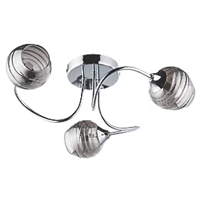 Quay Design Leonie LED 3-Light Semi-Flush Ceiling Light Chrome 6W 200lm 6 Quay Design Leonie LED 3-Light Semi-Flush Ceiling Light Chrome 6W 200lm - Image 4