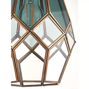 Quay Design Thames Antique Brass Metal & Glass Cage Pendant Shade 5 Quay Design Thames Antique Brass Metal & Glass Cage Pendant Shade - Image 3