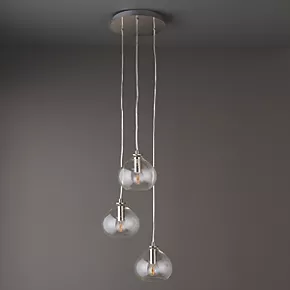 Quay Design Willow 3-Light Cluster Pendant Bright Nickel 7 Quay Design Willow 3-Light Cluster Pendant Bright Nickel - Image 5
