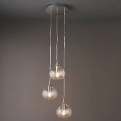 Quay Design Willow 3-Light Cluster Pendant Bright Nickel