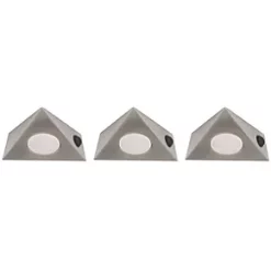 LAP Triangular LED CCT Cabinet Downlight Satin Nickel 15W 3 x 400lm 3 Pack