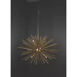 Quay Design Peacock LED 9-Light Ceiling Light Satin Brushed Gold 18W 200lm 12 Quay Design Peacock LED 9-Light Ceiling Light Satin Brushed Gold 18W 200lm -Indoor Lighting Sales Store 956VH A4