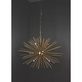 Quay Design Peacock LED 9-Light Ceiling Light Satin Brushed Gold 18W 200lm 7 Quay Design Peacock LED 9-Light Ceiling Light Satin Brushed Gold 18W 200lm - Image 5