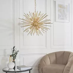 Quay Design Peacock LED 9-Light Ceiling Light Satin Brushed Gold 18W 200lm 13 Quay Design Peacock LED 9-Light Ceiling Light Satin Brushed Gold 18W 200lm -Indoor Lighting Sales Store 956VH A5