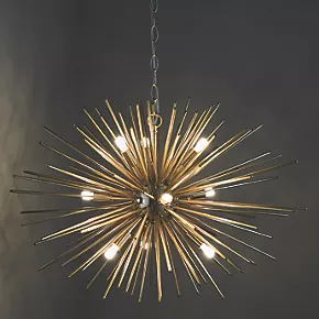 Quay Design Peacock LED 9-Light Ceiling Light Satin Brushed Gold 18W 200lm 3 Quay Design Peacock LED 9-Light Ceiling Light Satin Brushed Gold 18W 200lm