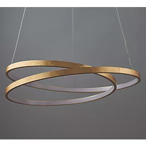 Quay Design Hoops LED Ceiling Pendant Light Gold Leaf 32W 1400lm 5 Quay Design Hoops LED Ceiling Pendant Light Gold Leaf 32W 1400lm - Image 3
