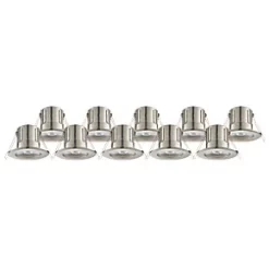 LAP Cosmoseco Fixed Fire Rated LED Downlight Satin Nickel 5.8W 450lm 10 Pack